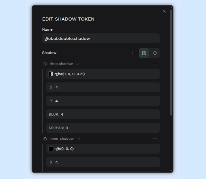 Shadow token creation with individual values